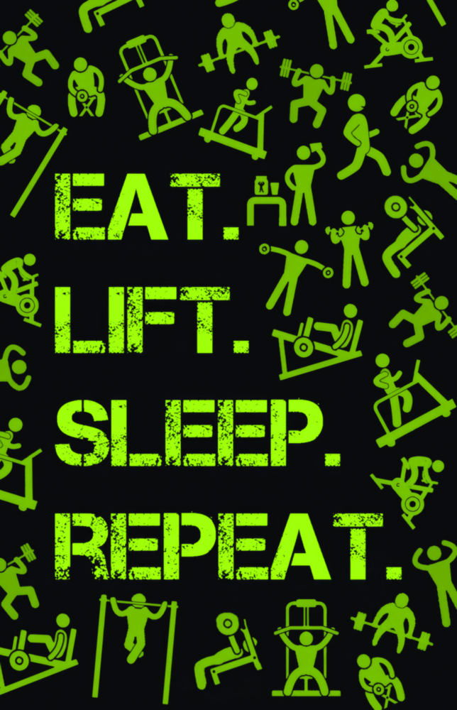 Arte della parete di vetro Mangia, solleva, dormi