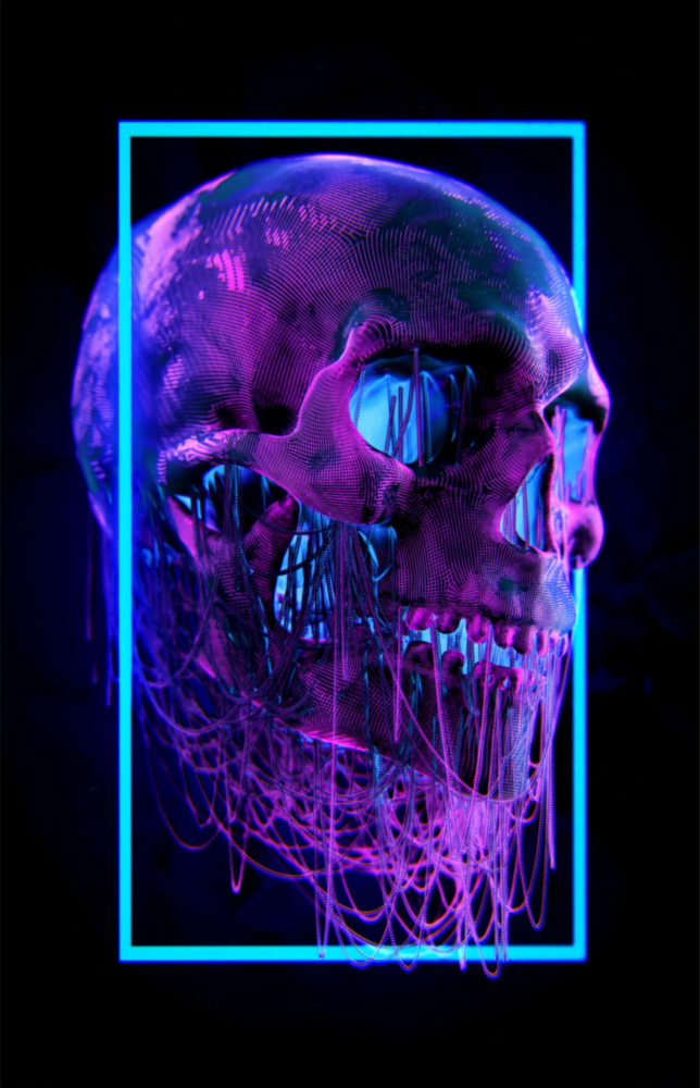 Skull Glass Wall Art