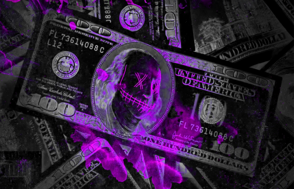 Dollars Glass Wall Art