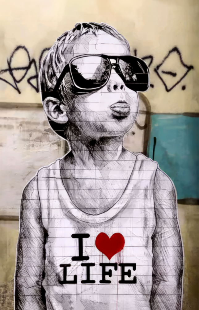 I Love Life Glass Wall Art