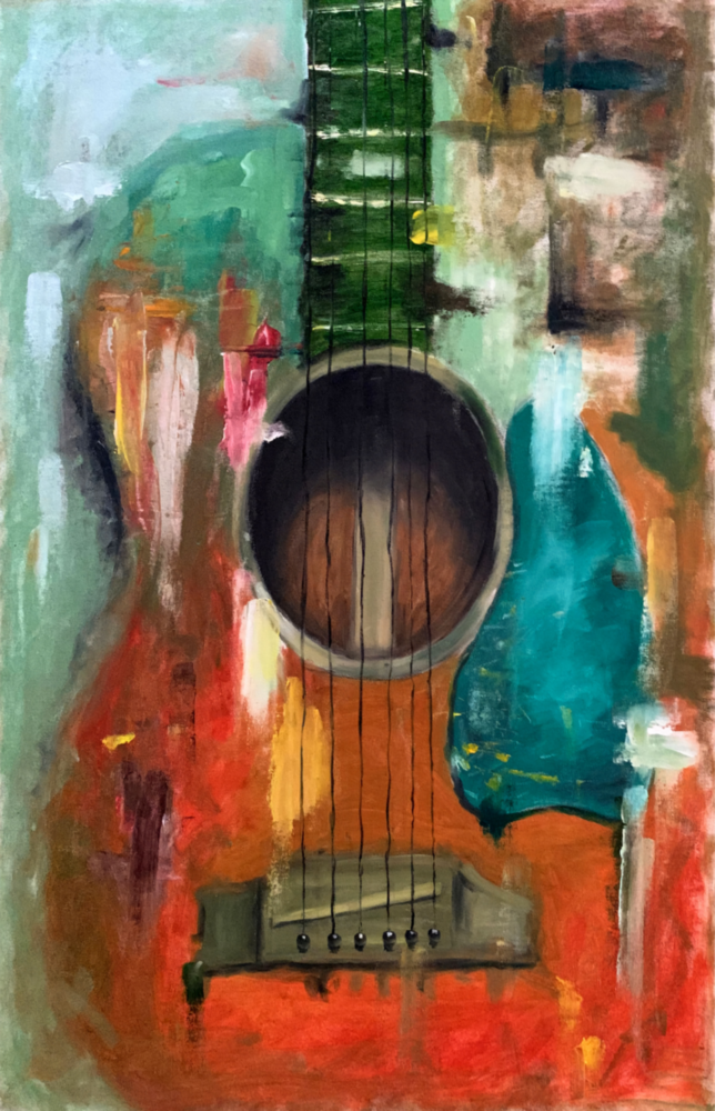 Guitar Glass Wall Art