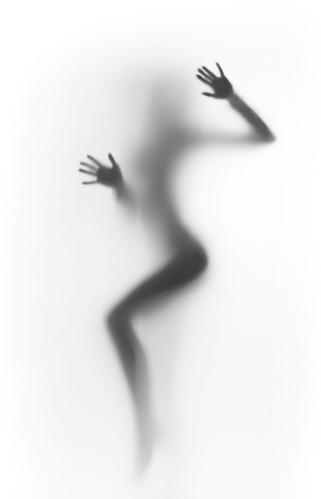 Woman Shadow Glass Wall Art