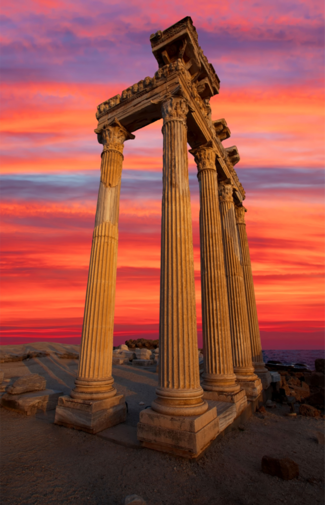 Temple of Apollo Glass Wall Art