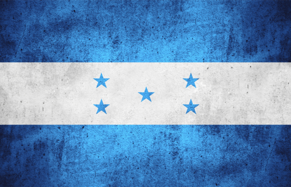 Flag of Honduras Glass Wall Art