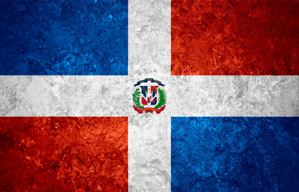 Flag of Dominic Republic Glass Wall Art