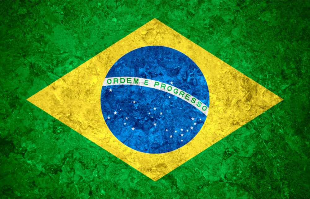 Flag of Brasil Glass Wall Art