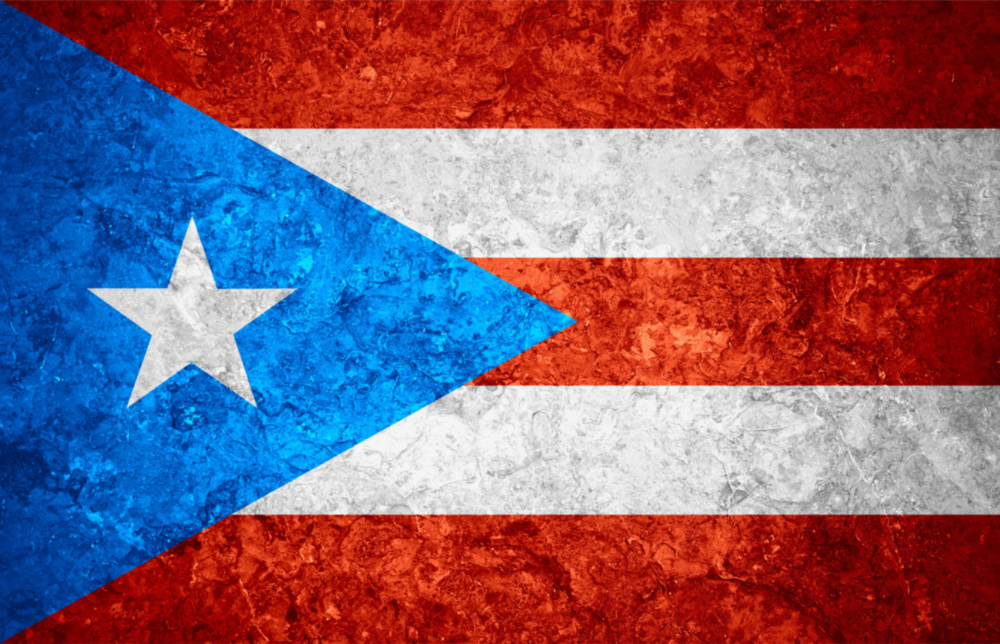 Flag of Puerto Rico Glass Wall Art