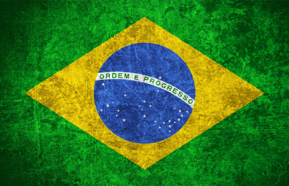 Flag of Brasil Glass Wall Art