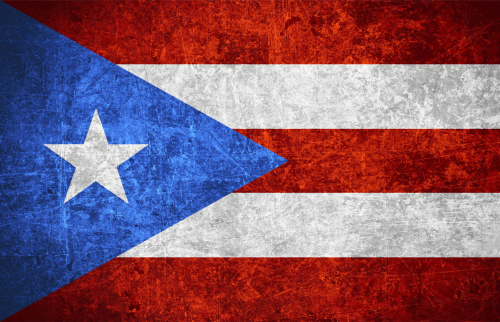 Flag of Puerto Rico Glass Wall Art