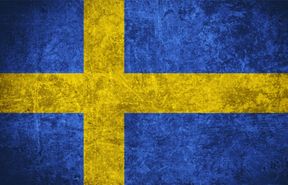 Flag of Sweden  Glass Wall Art