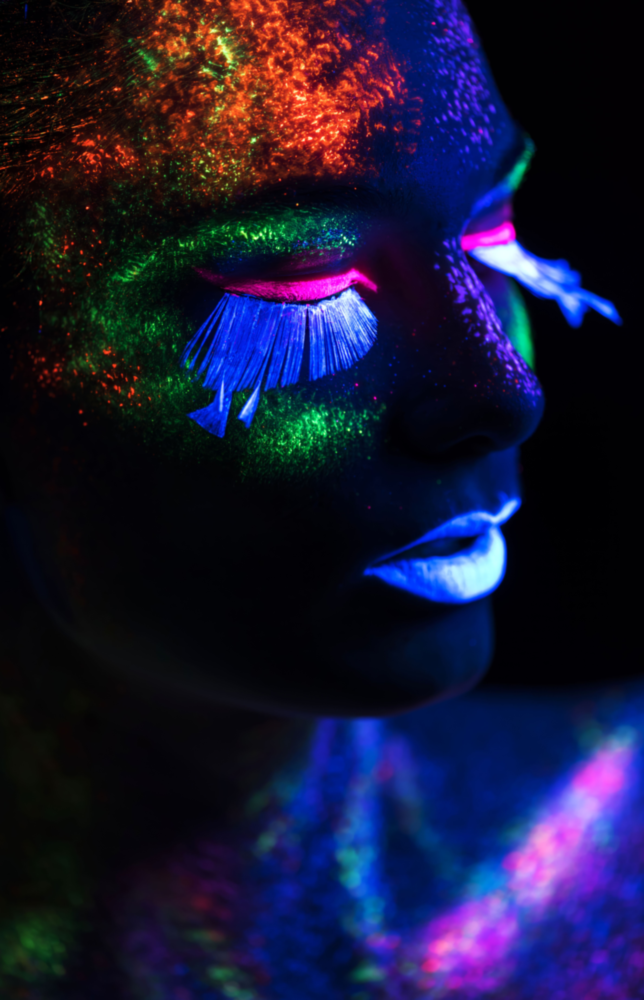 Neon Make Up Glass Wall Art