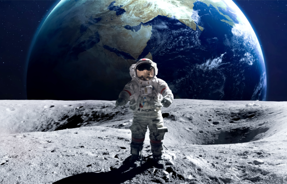 Space Walk Glass Wall Art