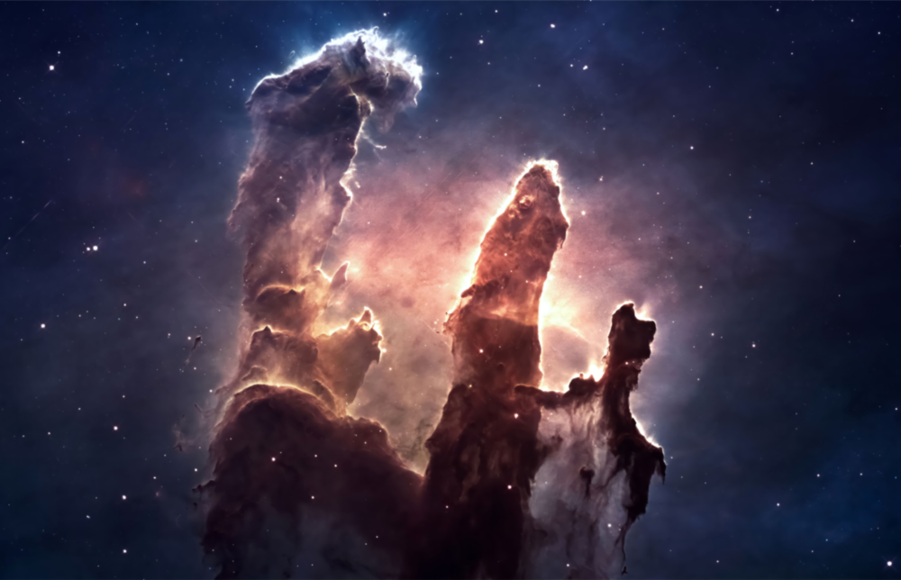 Space Clouds Glass Wall Art