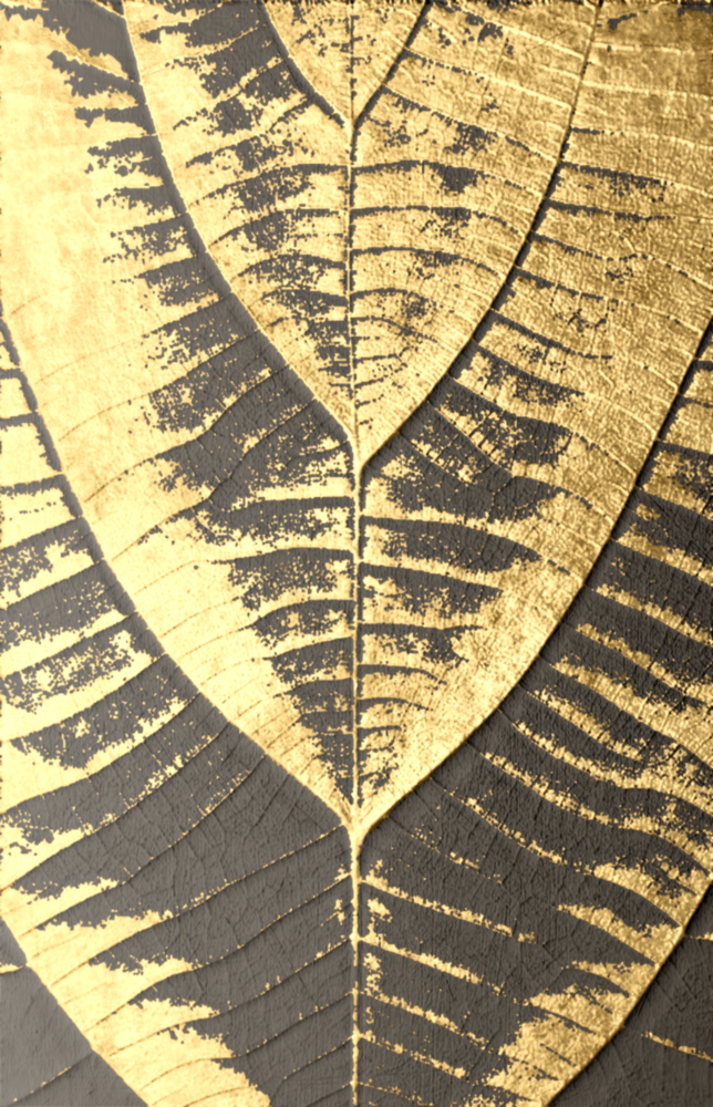 Golden Leaf Glass Wall Art