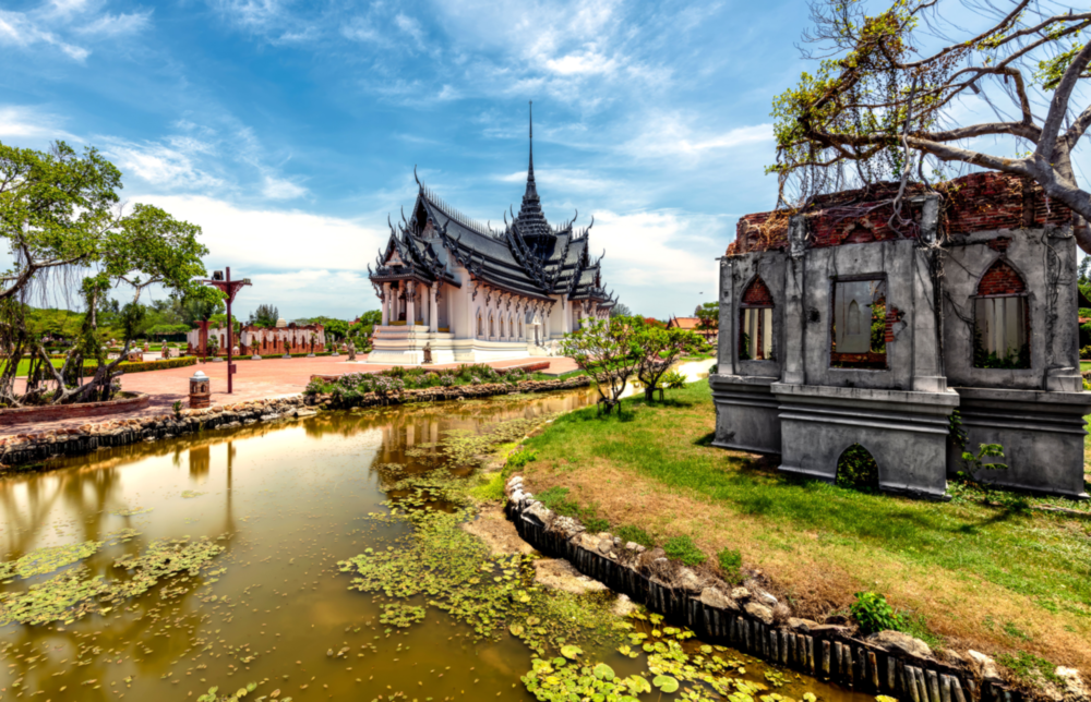 Small Village Glass Wall Art