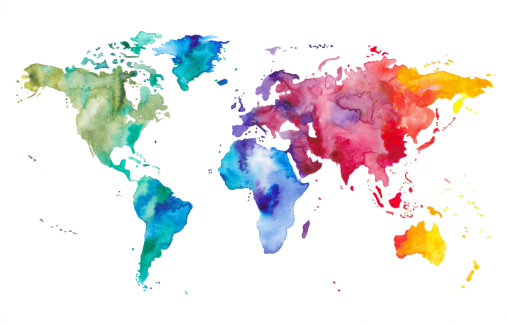 World Map Glass Wall Art