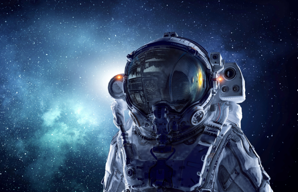 Astronaut İn Space Glass Wall Art