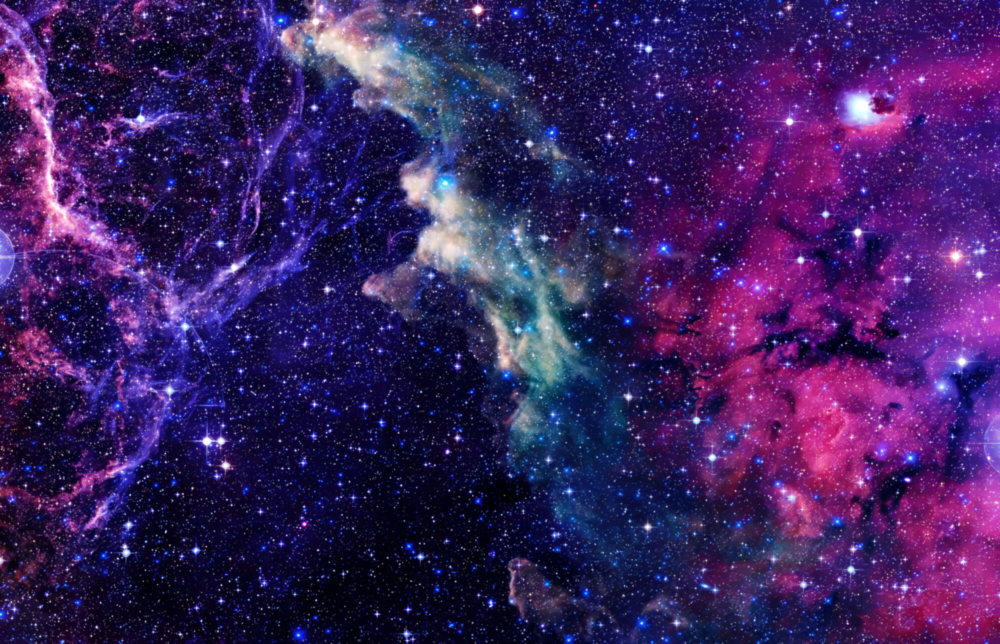 Space Purple Glass Wall Art