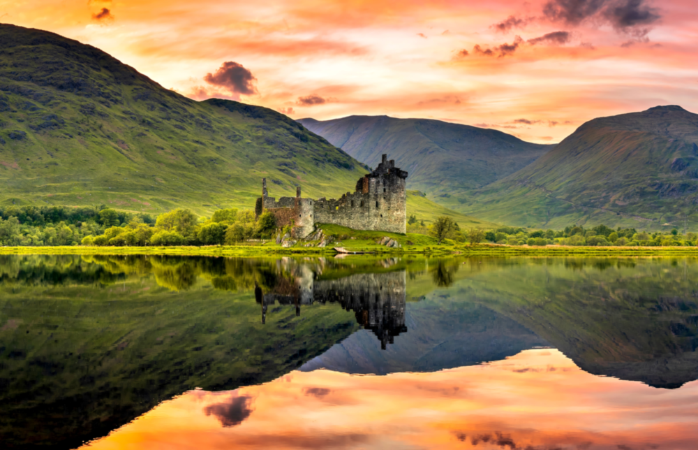 Loch Birch Scotland Glass Wall Art