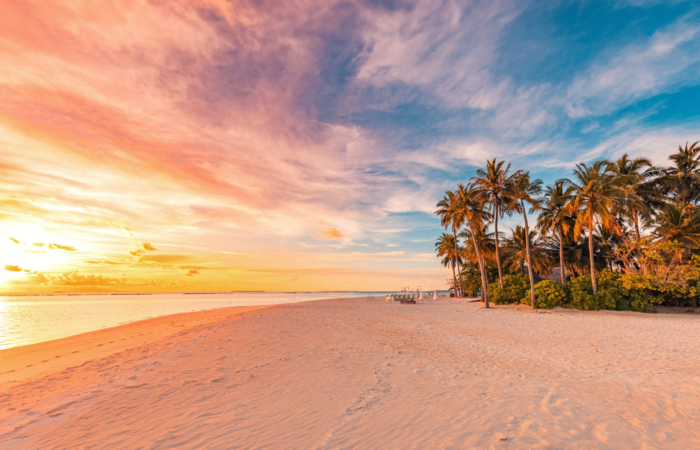 Beach View Glass Wall Art