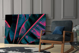 Neon Banana Leaf Glass Wall Art