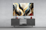 Elegant Gold Swirls on Glass Wall Art