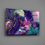 Ethereal Purple Swirls Glass Wall Art