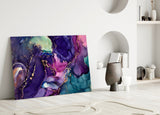 Ethereal Purple Swirls Glass Wall Art
