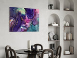Ethereal Purple Swirls Glass Wall Art