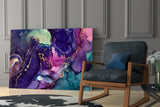 Ethereal Purple Swirls Glass Wall Art