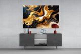Ethereal Gold Swirls Glass Wall Art