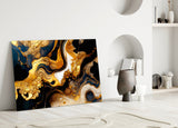 Ethereal Gold Swirls Glass Wall Art