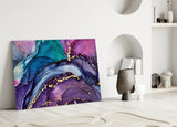 Ethereal Purple Swirls Glass Wall Art