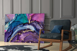 Ethereal Purple Swirls Glass Wall Art
