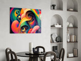 Whimsical Eyes in Swirls Glass Wall Art