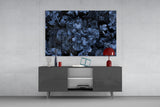Elegant Midnight Bloom Glass Wall Art