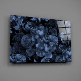 Elegant Midnight Bloom Glass Wall Art