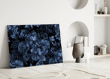 Elegant Midnight Bloom Glass Wall Art