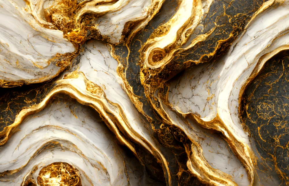 Golden Marble Glass Wall Art