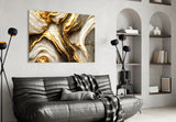Golden Marble Glass Wall Art.