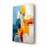 Tableau en verre abstrait color block - 72x46 cm