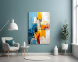 Abstract Color Block Glass Wall Art