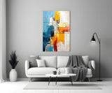 Abstract Color Block Glass Wall Art