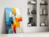Abstract Color Block Glass Wall Art