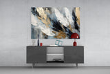 Elegant Feather Abstract Glass Wall Art