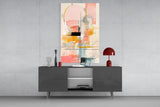 Abstract Harmony in Pastels Glass Wall Art