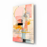 Quadro in vetro armonia astratta nei pastelli - 72x46 cm
