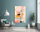 Abstract Harmony in Pastels Glass Wall Art
