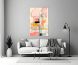 Abstract Harmony in Pastels Glass Wall Art