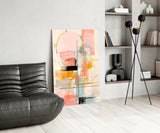 Abstract Harmony in Pastels Glass Wall Art